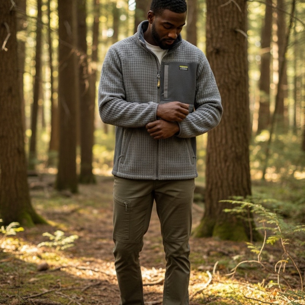 LL BEAN Gray Fleece Jacket